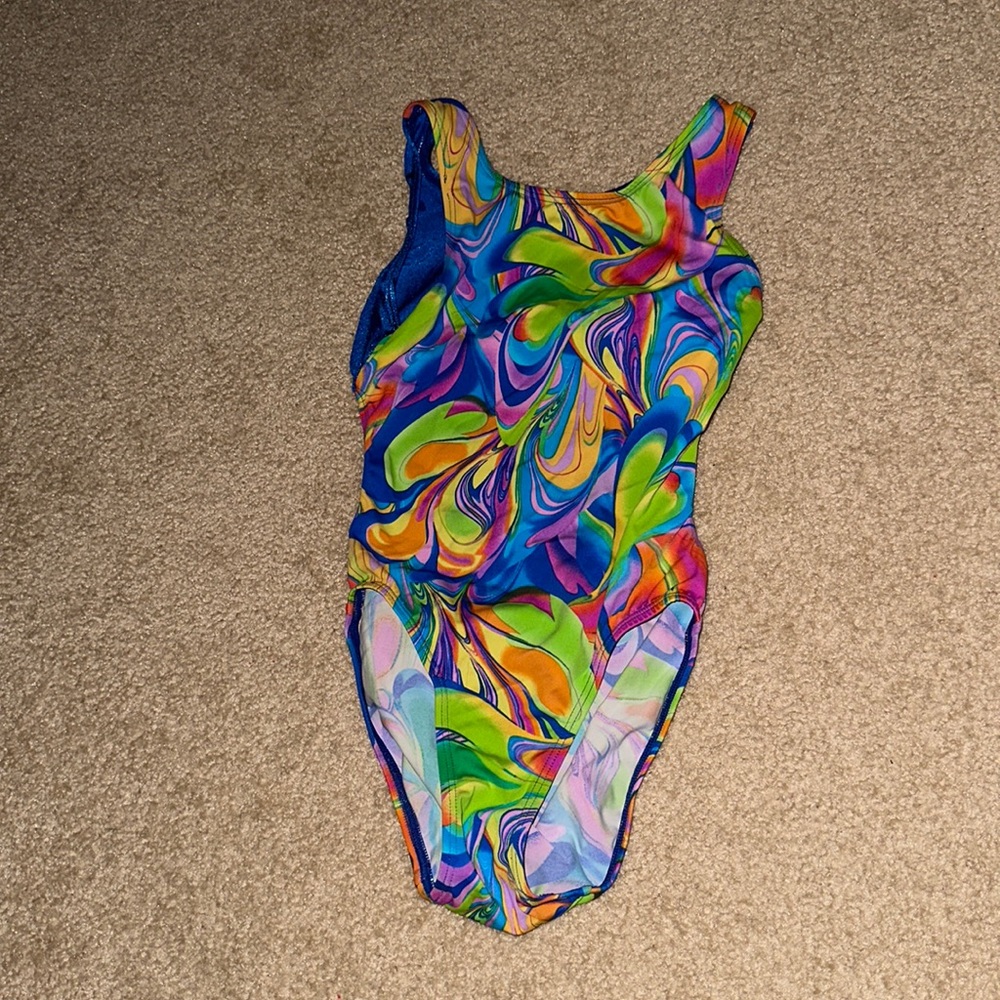 Colorful Swirl Open Back Melody Leotard